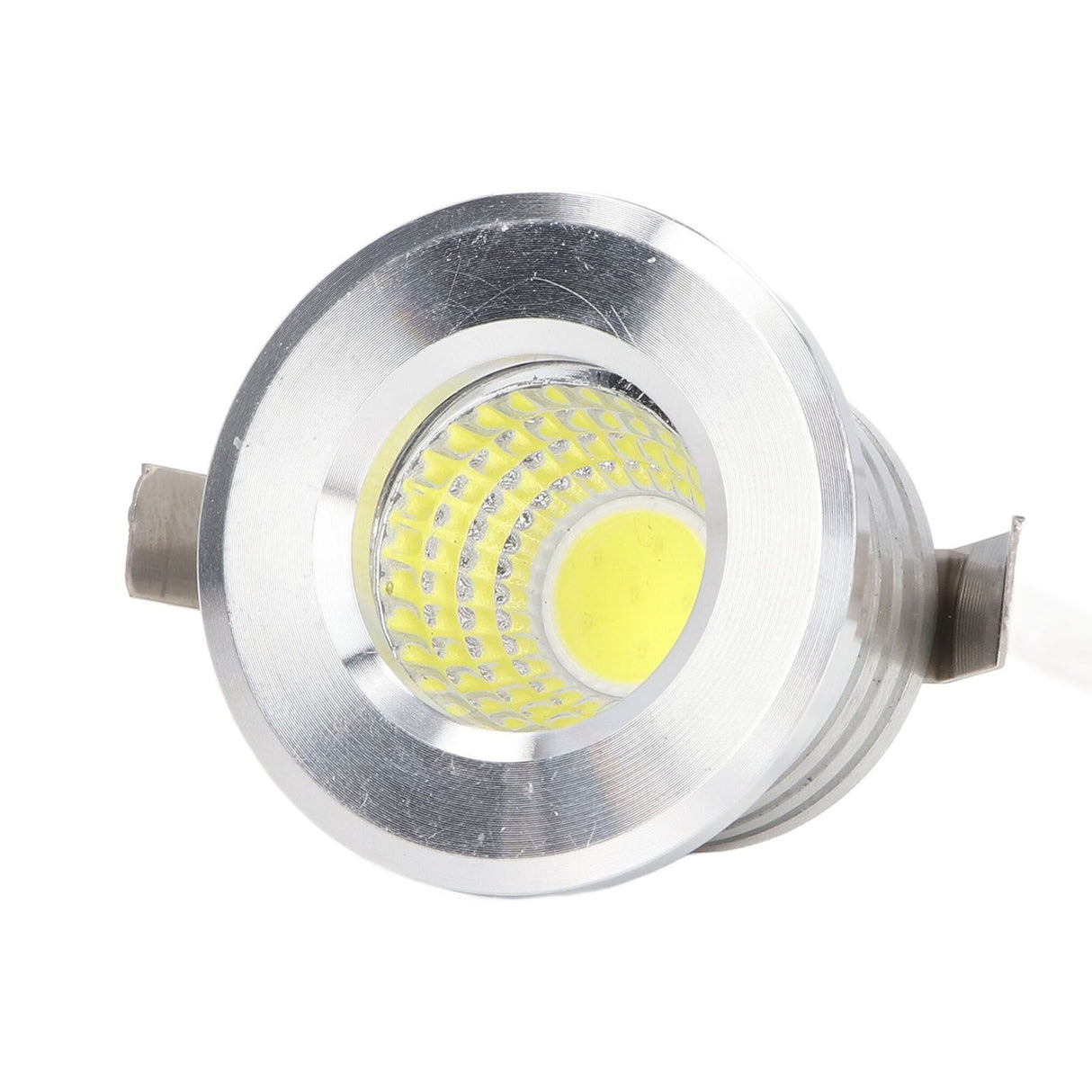 Mini Recessed COB Spotlight Stable Heat Dissipation LED Recessed Ceiling Spotlight 3W Silver Lamp Body AC85‑265V Warm White Light 3000K
