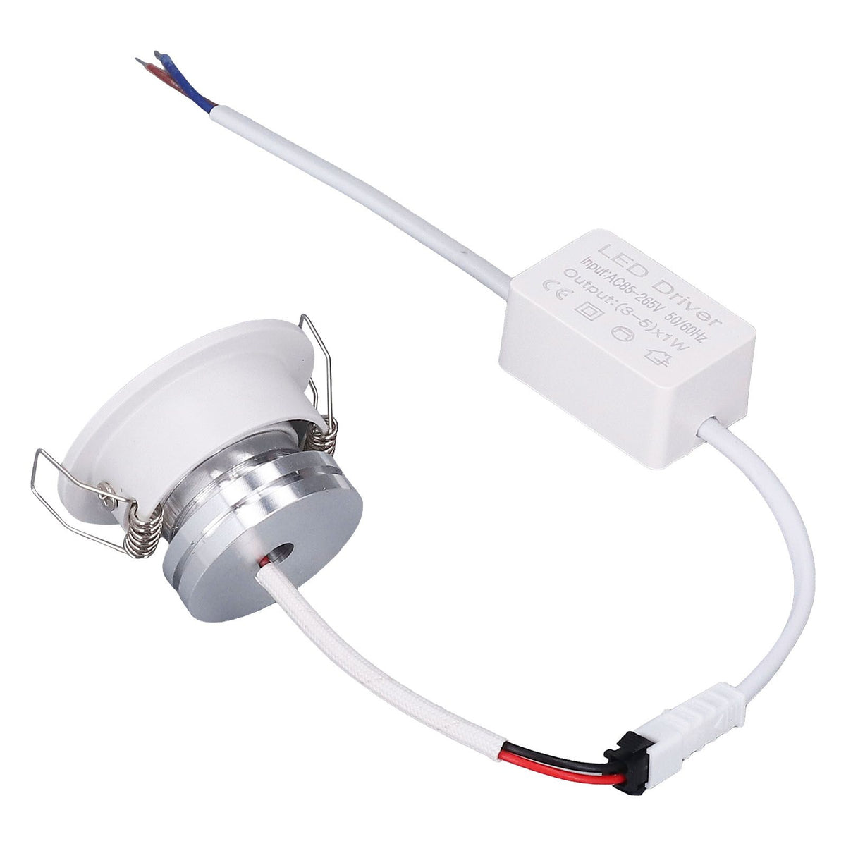 LED Recessed Light Mini Adjustable Angle Aluminium Recessed Ceiling Light White 85‑265V Cold White 6000K