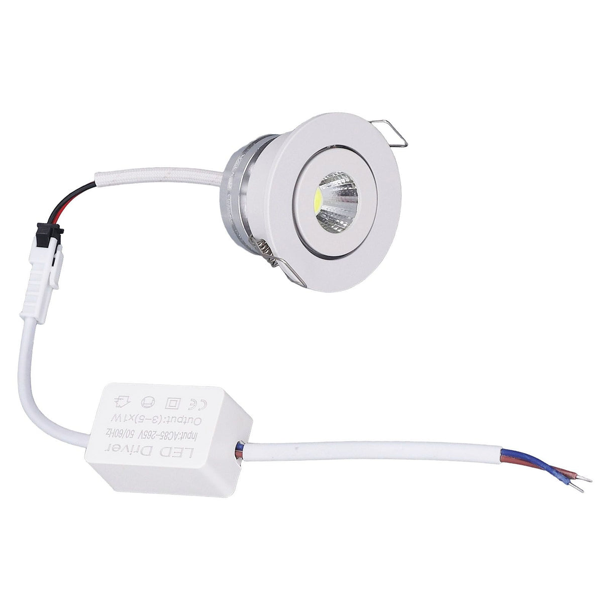LED Recessed Light Mini Adjustable Angle Aluminium Recessed Ceiling Light White 85‑265V Cold White 6000K