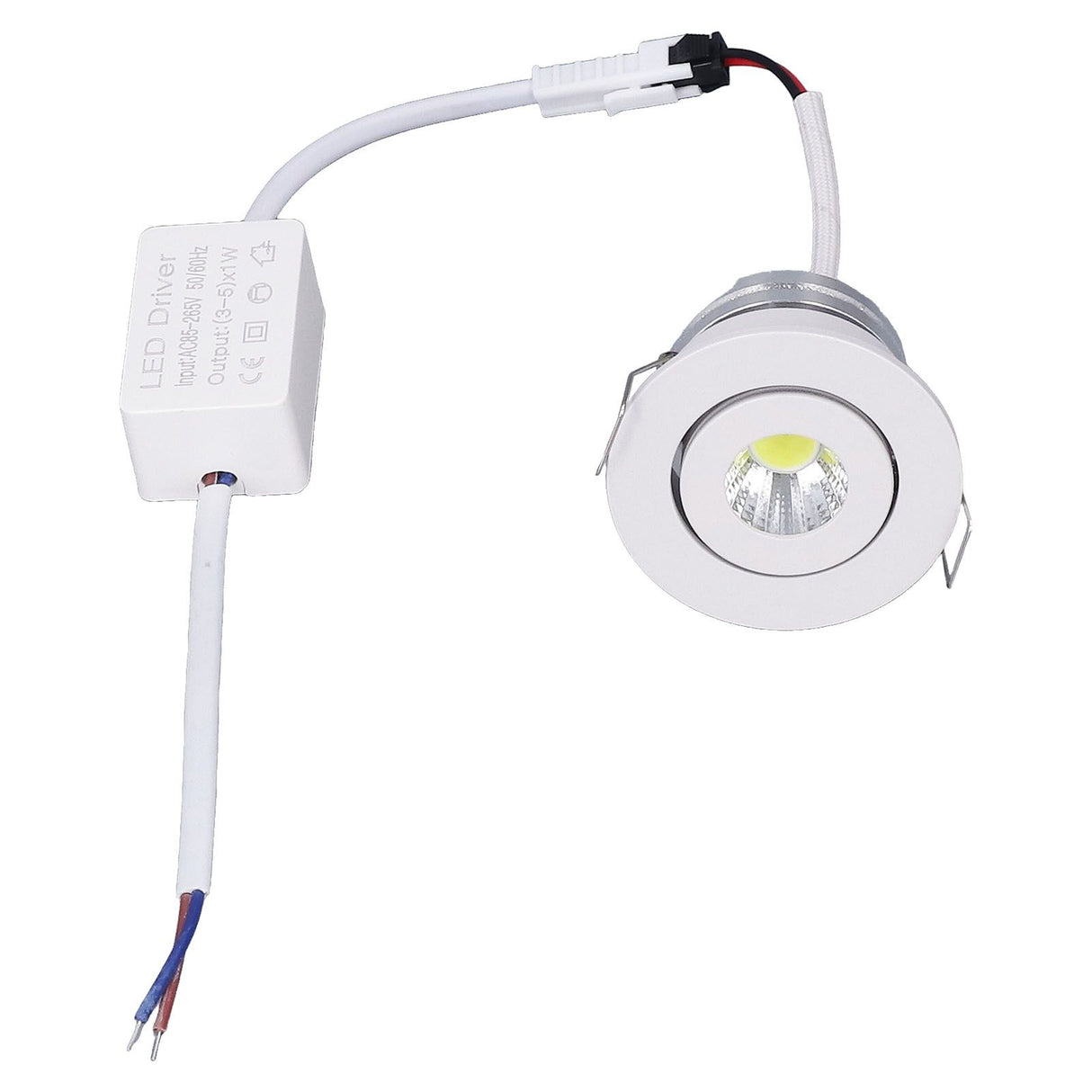 LED Recessed Light Mini Adjustable Angle Aluminium Recessed Ceiling Light White 85‑265V Warm White 3000K