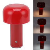 LED Desk Lamp Mushroom Design USB Charging 3 Color Temperature Touch Table Light for Restaurant Study Red - Extra Image
