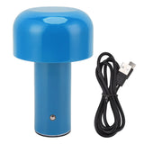 LED Desk Lamp Mushroom Design USB Charging 3 Color Temperature Touch Table Light for Restaurant Study Blue
