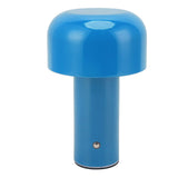 LED Desk Lamp Mushroom Design USB Charging 3 Color Temperature Touch Table Light for Restaurant Study Blue - Rear View