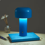 LED Desk Lamp Mushroom Design USB Charging 3 Color Temperature Touch Table Light for Restaurant Study Blue - Extra Image