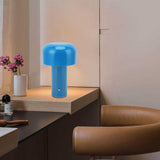LED Desk Lamp Mushroom Design USB Charging 3 Color Temperature Touch Table Light for Restaurant Study Blue