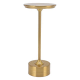 Cordless Table Lamp Rechargeable 2000mAh 3 Levels Brightness Portable USB C LED Metal Bedside Lamp Gold - Rear View