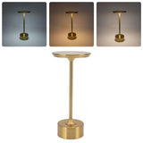 Cordless Table Lamp Rechargeable 2000mAh 3 Levels Brightness Portable USB C LED Metal Bedside Lamp Gold - Extra Image