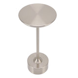 Cordless Table Lamp Rechargeable 2000mAh 3 Levels Brightness Portable USB C LED Metal Bedside Lamp Silver - Front View