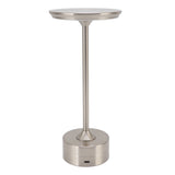 Cordless Table Lamp Rechargeable 2000mAh 3 Levels Brightness Portable USB C LED Metal Bedside Lamp Silver - 45-Degree Angle
