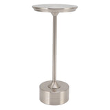 Cordless Table Lamp Rechargeable 2000mAh 3 Levels Brightness Portable USB C LED Metal Bedside Lamp Silver - Rear View