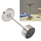 Cordless Table Lamp Rechargeable 2000mAh 3 Levels Brightness Portable USB C LED Metal Bedside Lamp Silver