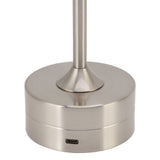 Cordless Table Lamp Rechargeable 2000mAh 3 Levels Brightness Portable USB C LED Metal Bedside Lamp Silver - Extra Image