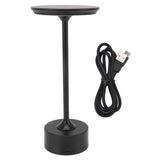 Cordless Table Lamp Rechargeable 2000mAh 3 Levels Brightness Portable USB C LED Metal Bedside Lamp Black