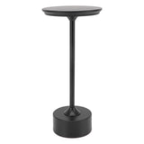 Cordless Table Lamp Rechargeable 2000mAh 3 Levels Brightness Portable USB C LED Metal Bedside Lamp Black - Rear View