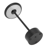 Cordless Table Lamp Rechargeable 2000mAh 3 Levels Brightness Portable USB C LED Metal Bedside Lamp Black - Low Angle