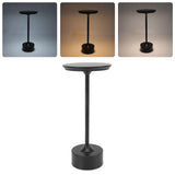 Cordless Table Lamp Rechargeable 2000mAh 3 Levels Brightness Portable USB C LED Metal Bedside Lamp Black - Extra Image
