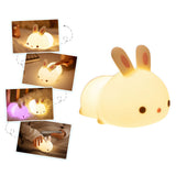 Bunny Night Light Sensitive Induction Portable Silicone Cute Style Rechargeable Battery Kids Night Lamp for Room