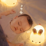 Bunny Night Light Sensitive Induction Portable Silicone Cute Style Rechargeable Battery Kids Night Lamp for Room