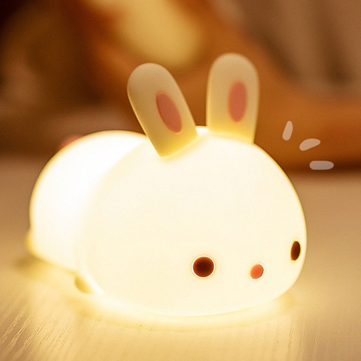 Bunny Night Light Sensitive Induction Portable Silicone Cute Style Rechargeable Battery Kids Night Lamp for Room