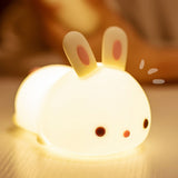 Bunny Night Light Sensitive Induction Portable Silicone Cute Style Rechargeable Battery Kids Night Lamp for Room