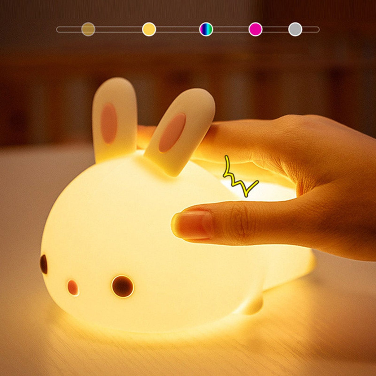 Bunny Night Light Sensitive Induction Portable Silicone Cute Style Rechargeable Battery Kids Night Lamp for Room