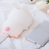 Bunny Night Light Sensitive Induction Portable Silicone Cute Style Rechargeable Battery Kids Night Lamp for Room