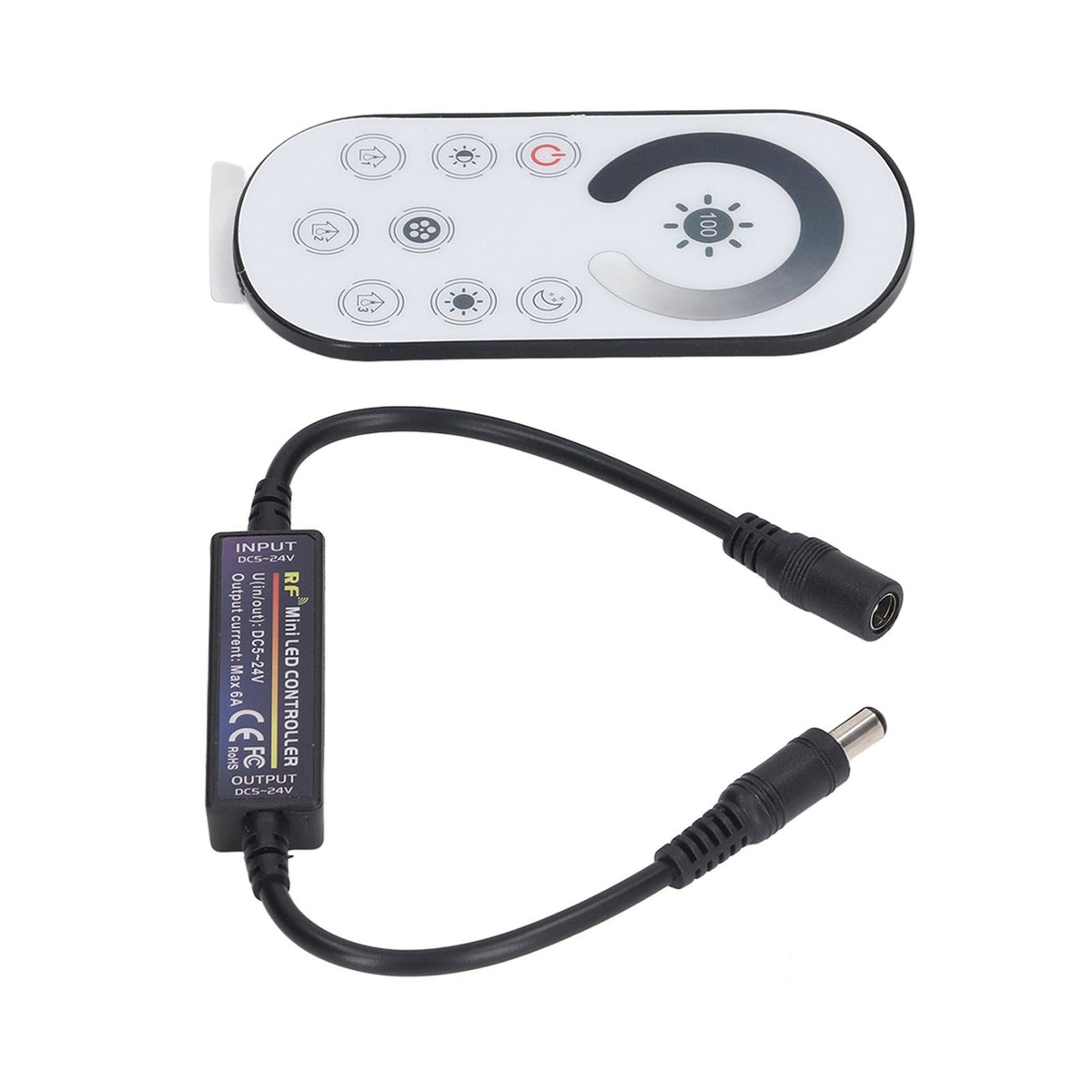RF Full Touch Dimmer Wireless Constant Voltage LED Controller Mini Induction Light Bar Controller DC 5‑24V