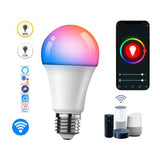 Smart WiFi LED Light Bulbs Voice Control LED Color Changing Light 2700K‑6500K Warm Light Dimmable E27 Bulb 9W 100‑130V
