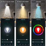 Smart WiFi LED Light Bulbs Voice Control LED Color Changing Light 2700K‑6500K Warm Light Dimmable E27 Bulb 9W 100‑130V