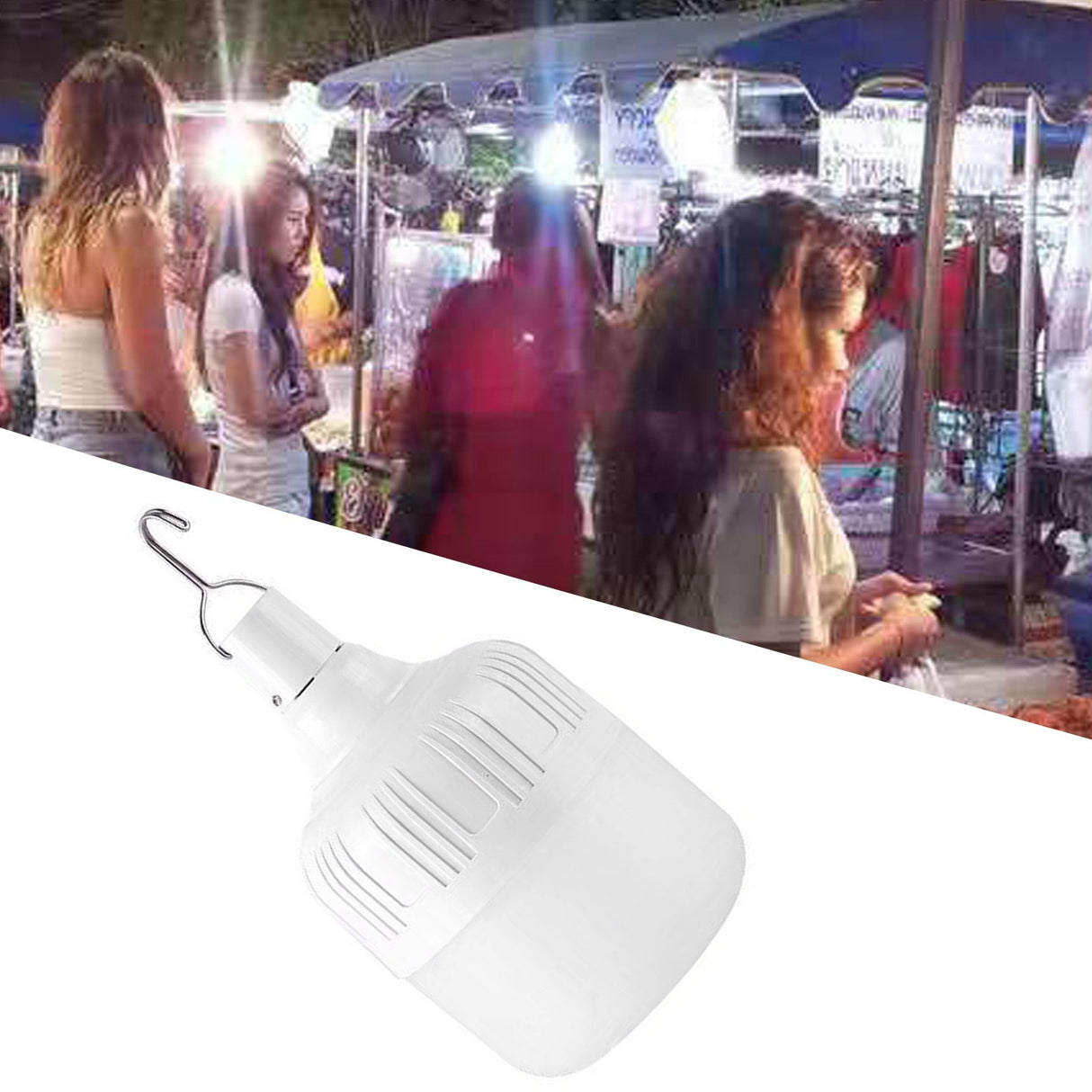 80W 80mm LED Emergency Light Bulb USB Rechargeable Bulb for Outdoor Night Market Stalls Home Power Failure