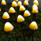 Mini Mushroom Solar Lights 8 Modes LED Waterproof String Pathway Outdoor Decoration for Garden Backyard Lawn Party 3.45meter 10 Beads Warm White - Extra Image