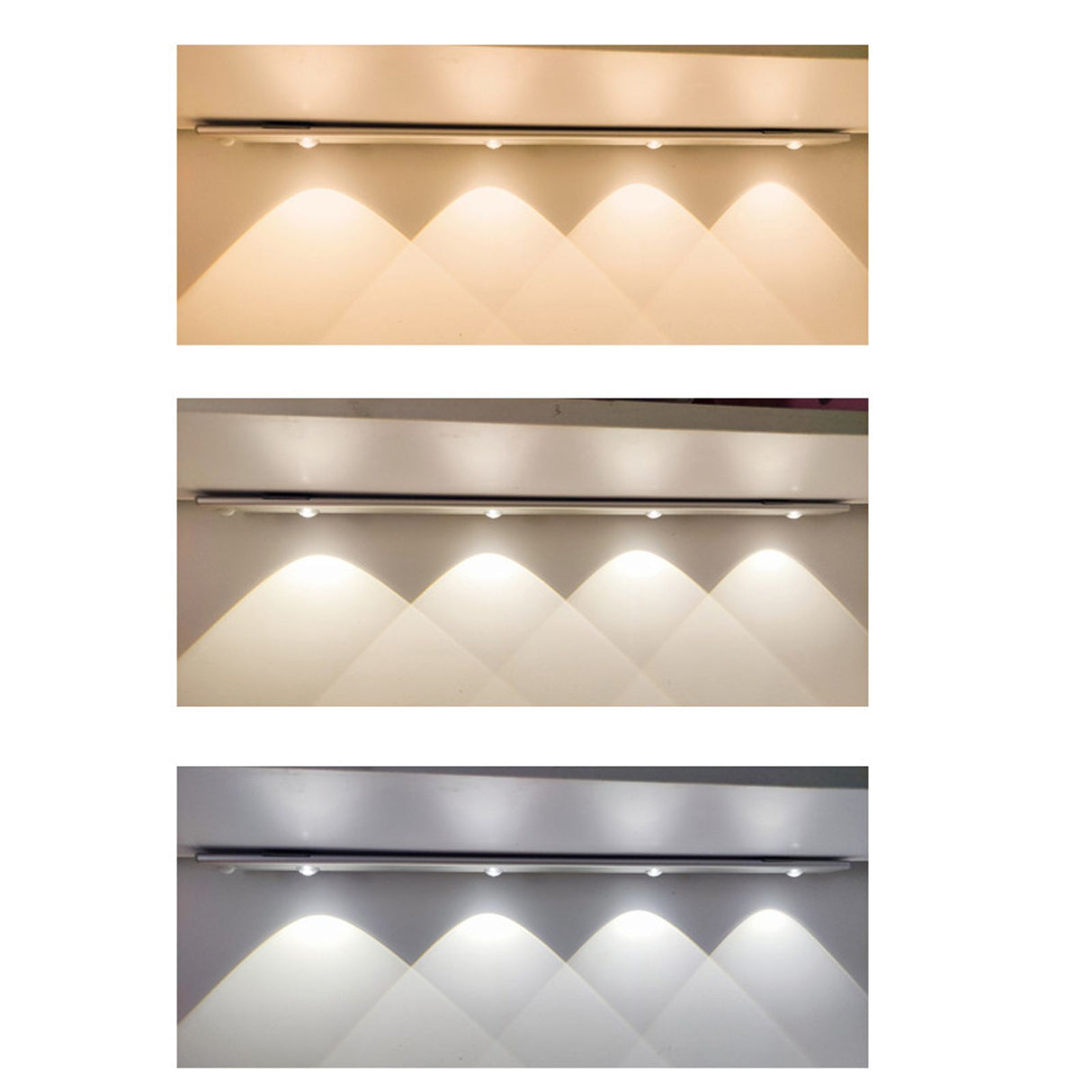 LED Closet Light Ultra Thin Intelligent Rechargeable Wireless LED Motion Sensor Light for Cabinet 40cm / 15.7in Silver