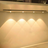 LED Closet Light Ultra Thin Intelligent Rechargeable Wireless LED Motion Sensor Light for Cabinet 40cm / 15.7in Silver