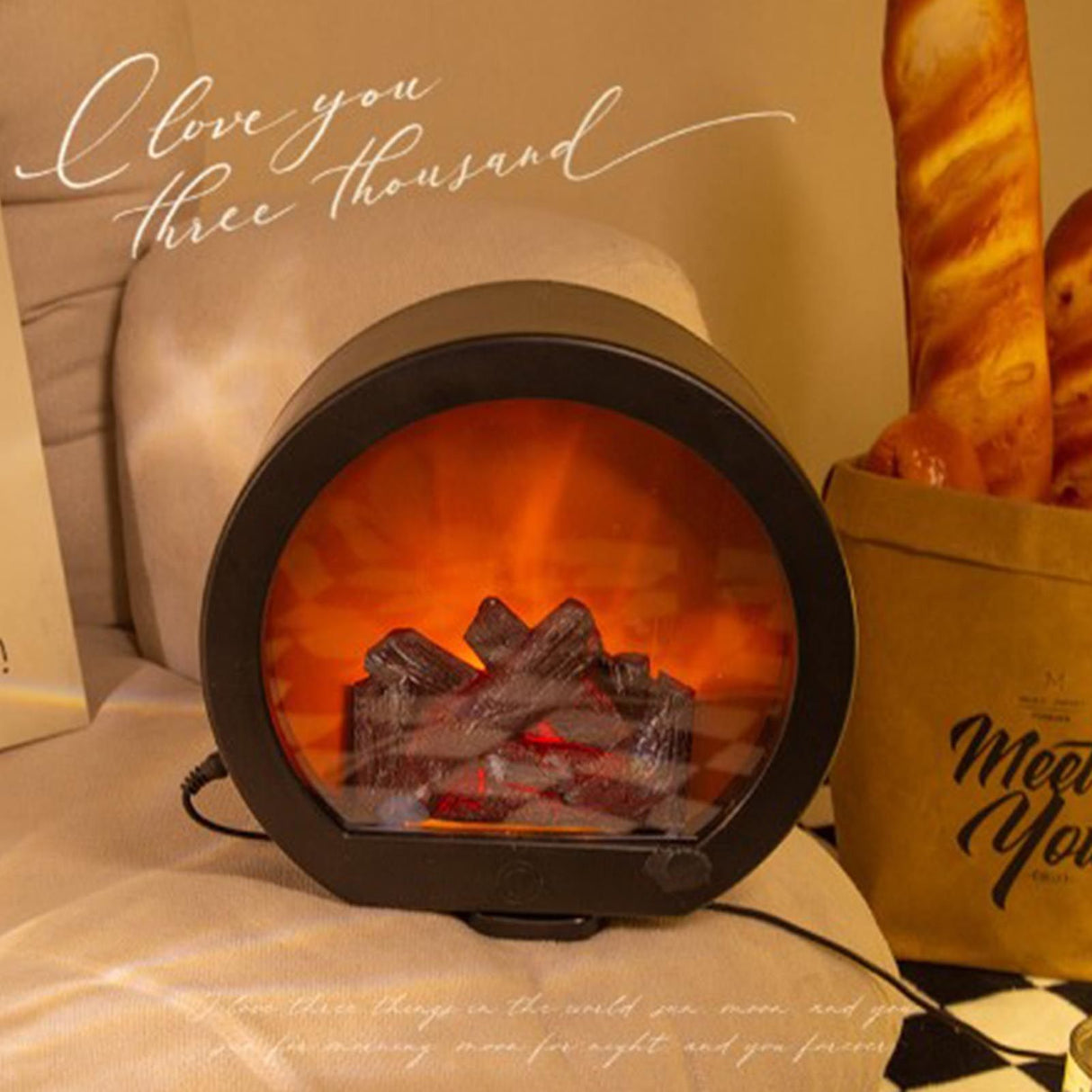 Fireplace Lantern Soft Light Energy Saving USB Rechargeable Simulation LED Flame Fireplace Lamp Home Decoration Craft
