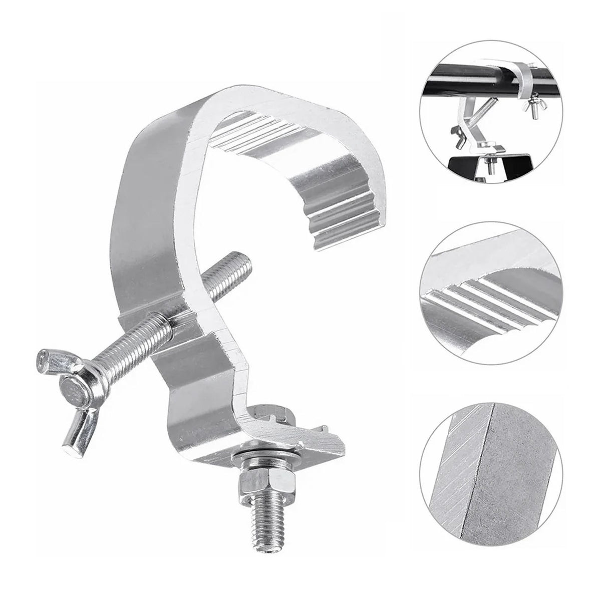 Stage Light Clamp Heavy Duty Prevent Slip Cast Aluminum Stage Lamp Hook Kit for Spotlight Moving Head Light 4pcs