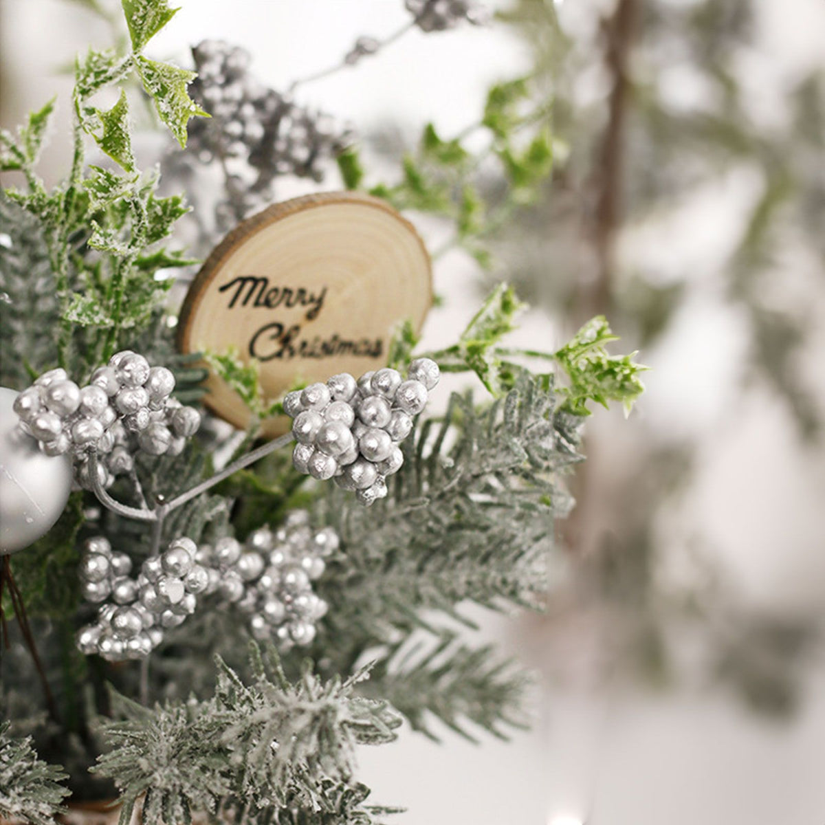 Mini Christmas Tree Decorations 35cm Flocking Pine Cone Simulation Artificial Christmas Tree Home Desktop Ornaments