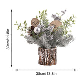 Mini Christmas Tree Decorations 35cm Flocking Pine Cone Simulation Artificial Christmas Tree Home Desktop Ornaments - Side View