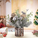 Mini Christmas Tree Decorations 35cm Flocking Pine Cone Simulation Artificial Christmas Tree Home Desktop Ornaments - Top-Down View