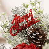 Mini Christmas Tree Decorations 35cm Flocking Pine Cone Simulation Artificial Christmas Tree Home Desktop Ornaments
