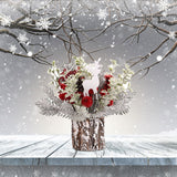 Mini Christmas Tree Decorations 35cm Flocking Pine Cone Simulation Artificial Christmas Tree Home Desktop Ornaments