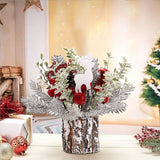 Mini Christmas Tree Decorations 35cm Flocking Pine Cone Simulation Artificial Christmas Tree Home Desktop Ornaments
