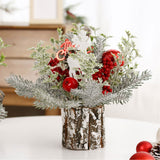 Mini Christmas Tree Decorations 35cm Flocking Pine Cone Simulation Artificial Christmas Tree Home Desktop Ornaments - Extra Image