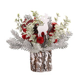 Mini Christmas Tree Decorations 35cm Flocking Pine Cone Simulation Artificial Christmas Tree Home Desktop Ornaments
