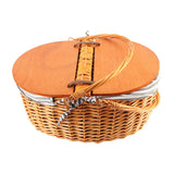 Woven Picnic Basket Durable Portable Wicker Hand Basket Rustic Fruit Basket with Lid for Outdoor Outing