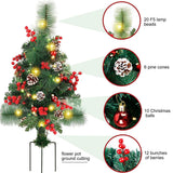 Solar Christmas Tree Garden Stake Lights Outdoor Christmas Tree Lighted Yard Decorations
