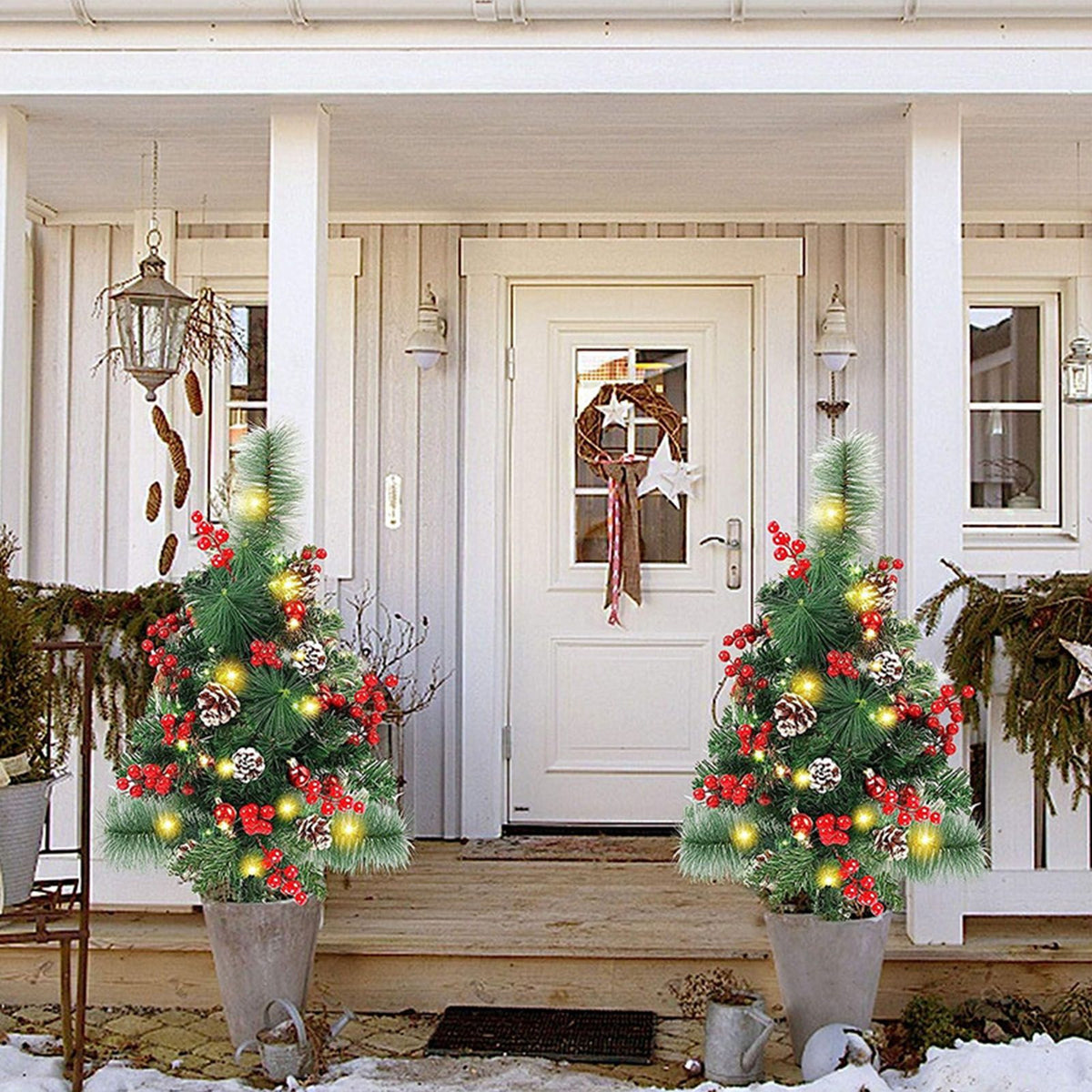 Solar Christmas Tree Garden Stake Lights Outdoor Christmas Tree Lighted Yard Decorations