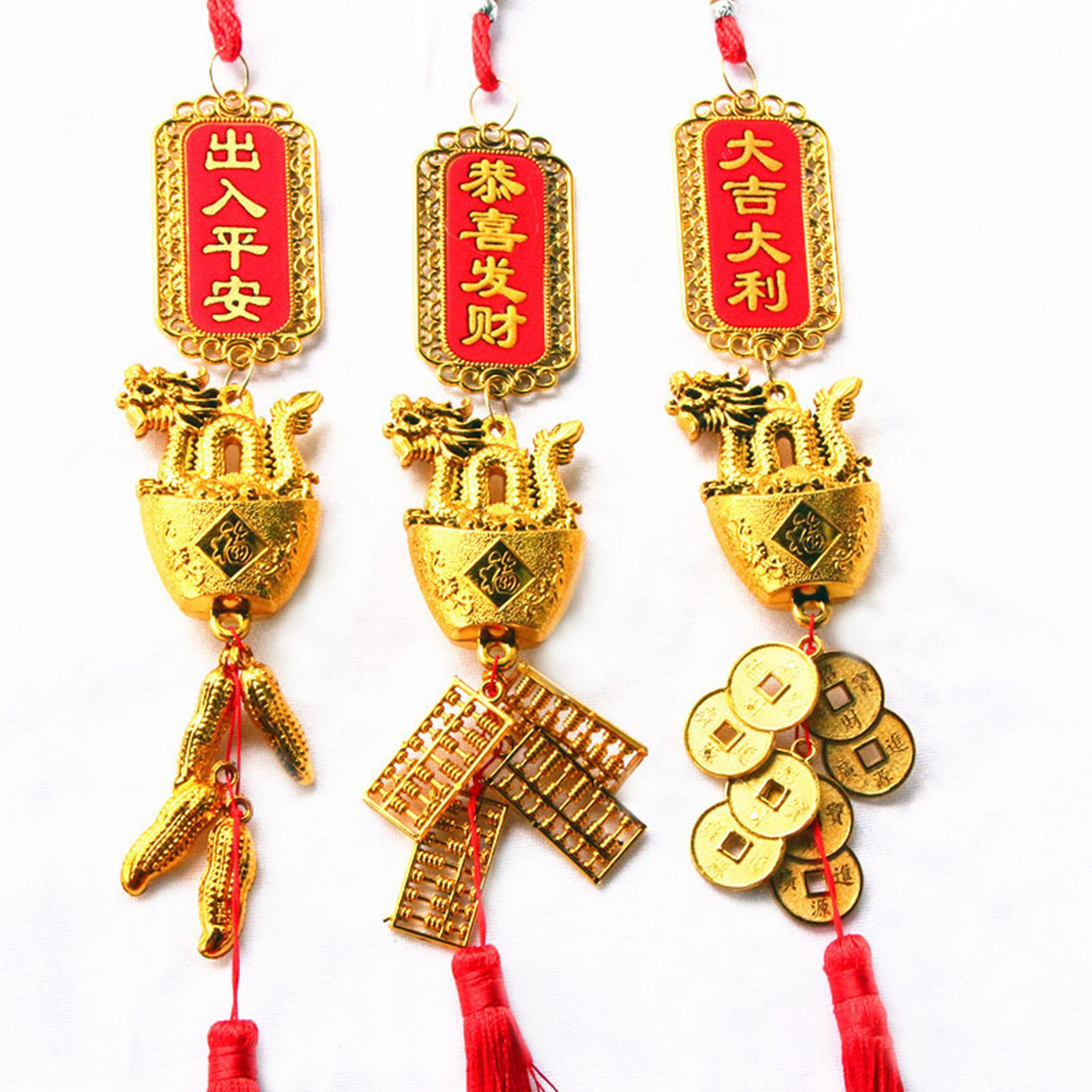 Hanging Plated Pendant Decoration Dragon Charm Year of The Dragon Hanging Ornament for Car Home Office