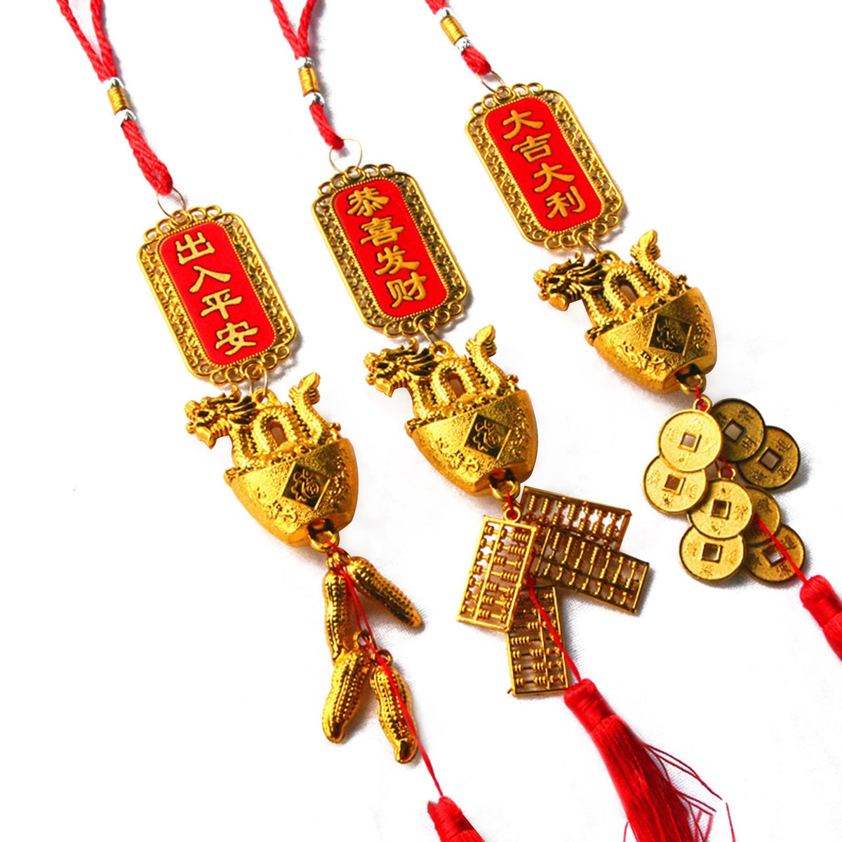 Hanging Plated Pendant Decoration Dragon Charm Year of The Dragon Hanging Ornament for Car Home Office