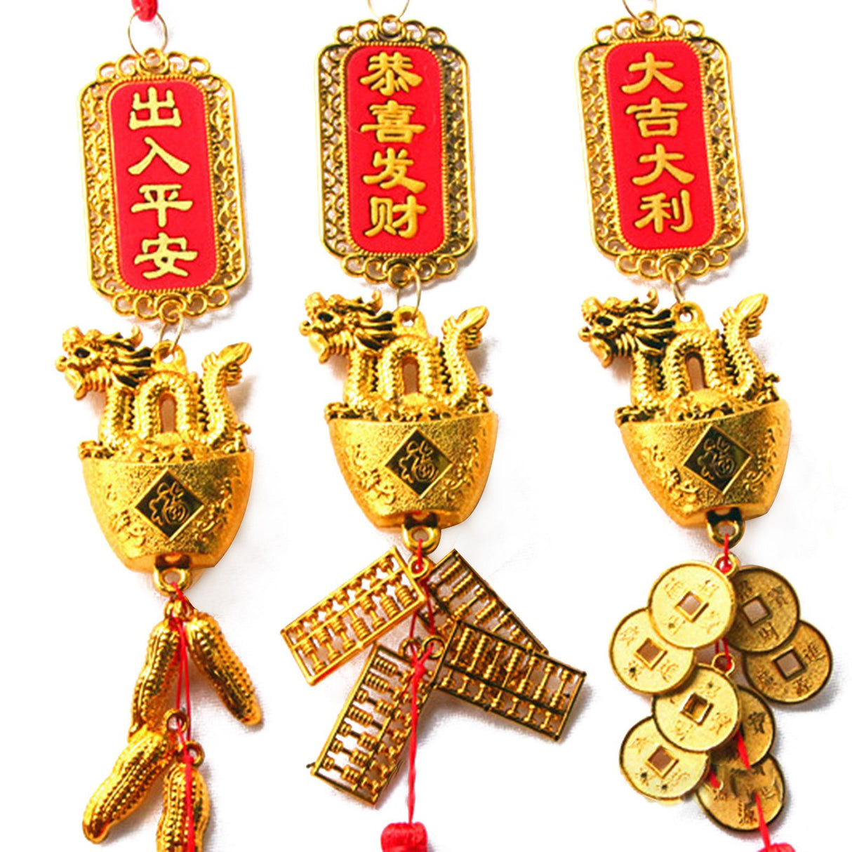 Hanging Plated Pendant Decoration Dragon Charm Year of The Dragon Hanging Ornament for Car Home Office