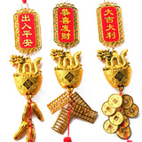 Hanging Plated Pendant Decoration Dragon Charm Year of The Dragon Hanging Ornament for Car Home Office - 45-Degree Angle